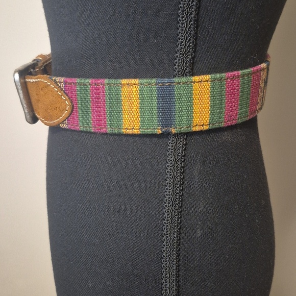 Genuine Leather Made in Italy Multicolor Center Belt - Picture 3 of 11